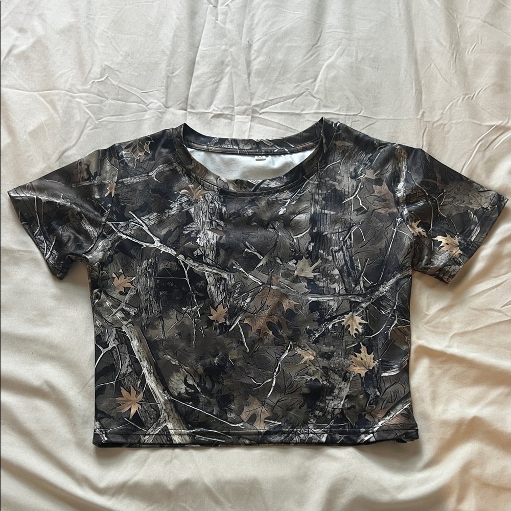 Camo Print Crop Top